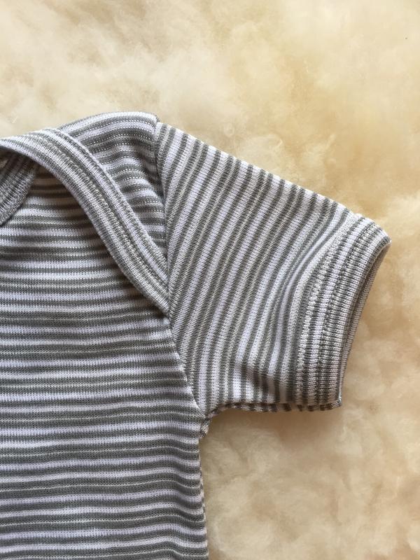 Body Halbarm Bio-Baumwolle und Seide - geringelt